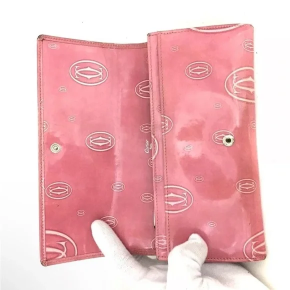 CARTIER Pink Happy Birthday Leather Bifold Long Wallet - Picture 3 of 9
